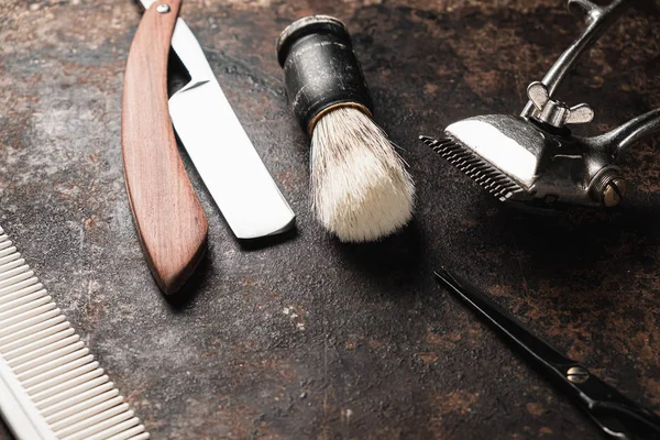 depositphotos 326869132 stock photo vintage barber tools dangerous razor